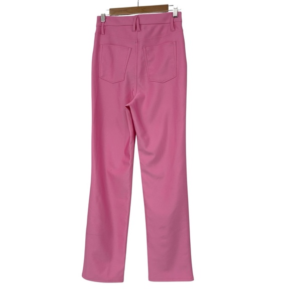 Good American Compression Shine Sorority Pink Straight Pants 28 NWT High Rise - Picture 7 of 10